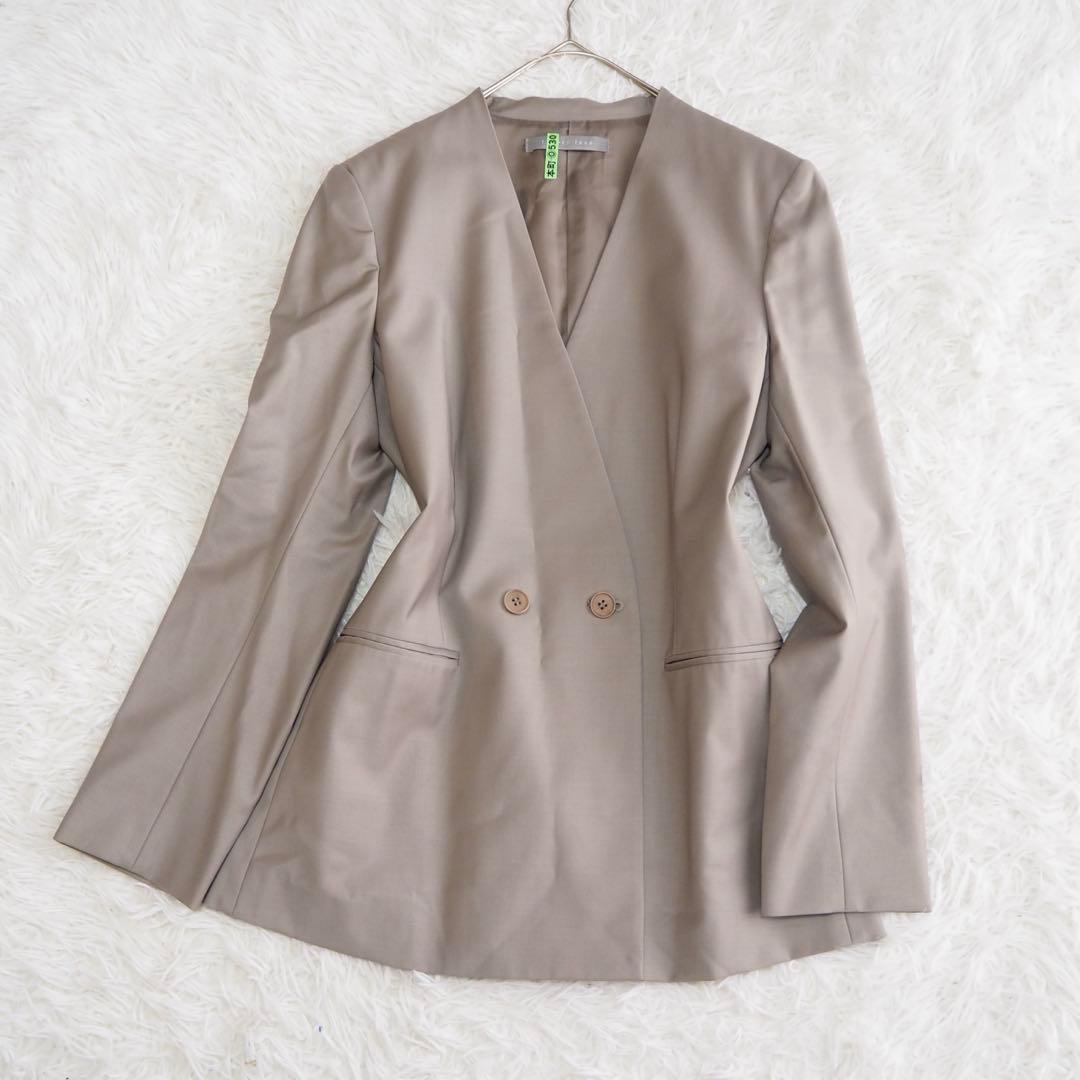 極美品 セオリーリュクス エグゼクティブ パンツスーツセット ノーカラー ダブル