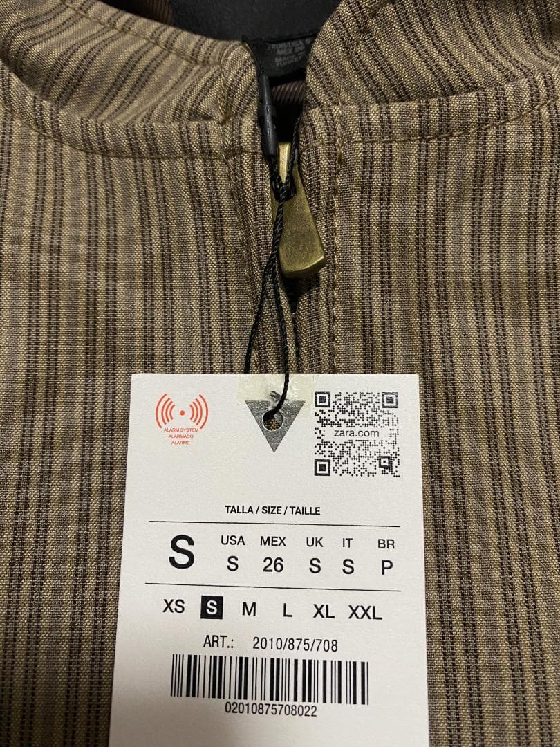 完売品 ZARA ストライプ柄フィットブレザー Sサイズ