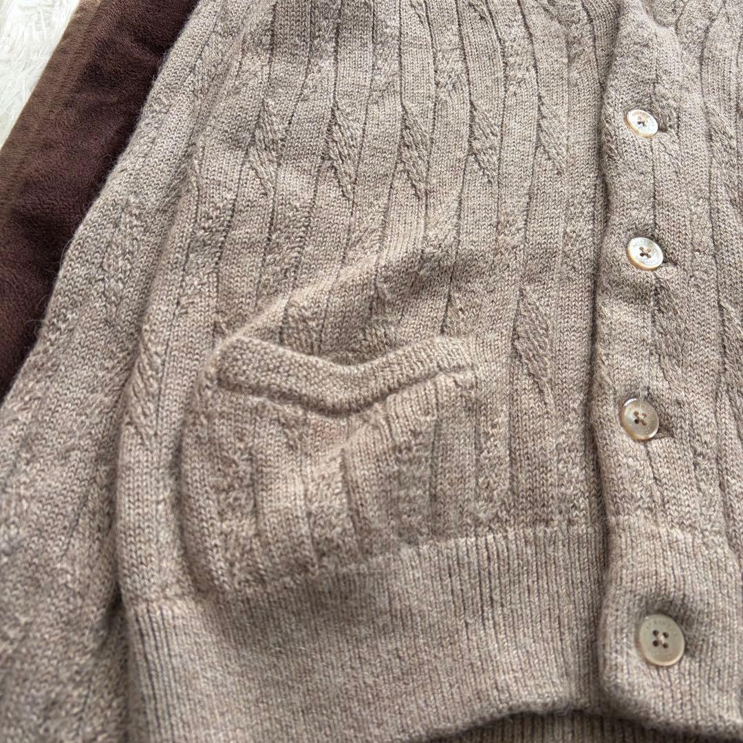 マッキントッシュロンドン アルパカリーフ柄ショールカラーカーディガン Lサイズ