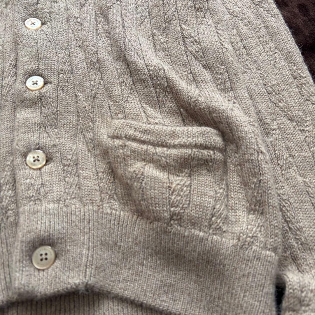 マッキントッシュロンドン アルパカリーフ柄ショールカラーカーディガン Lサイズ