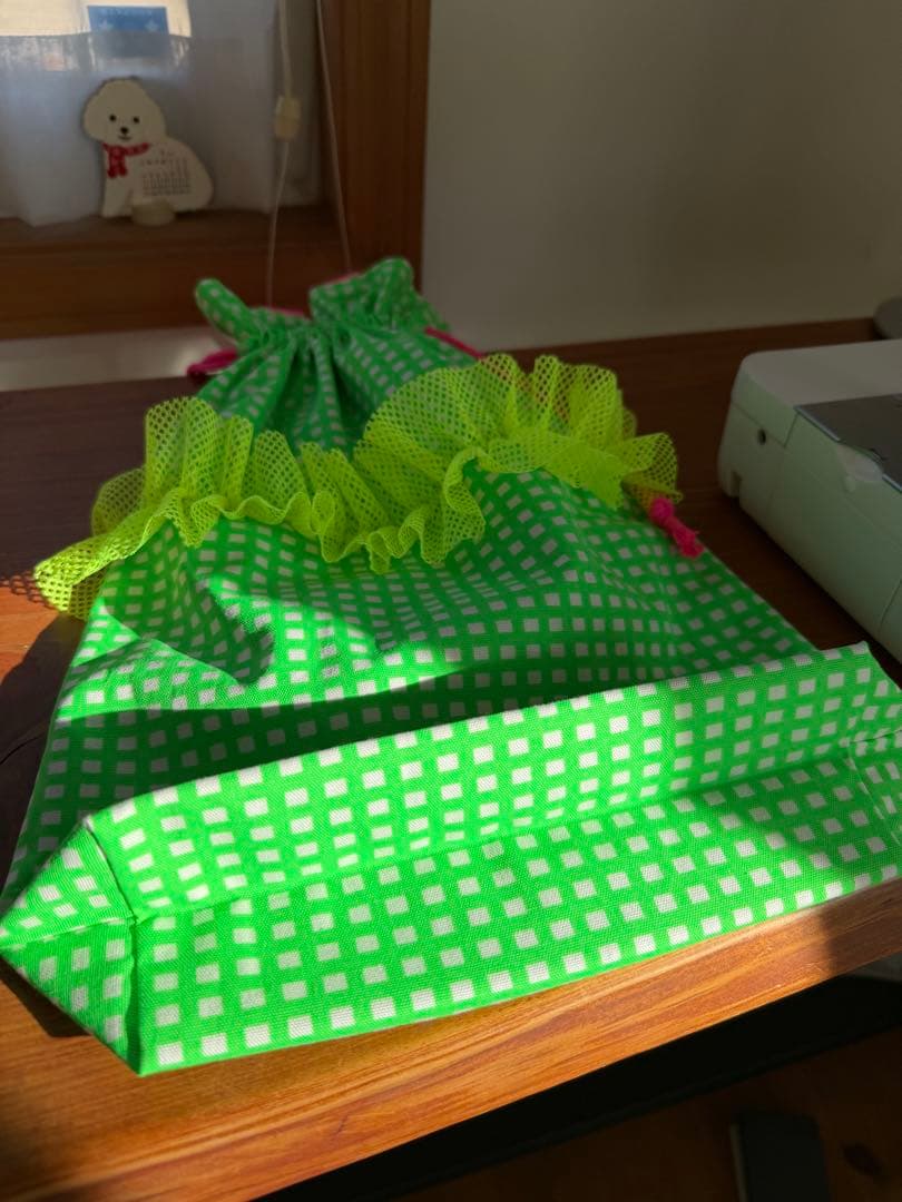 入園入学セット レッスンバッグ お着替え袋 上履き入れ フリル ネオン 女の子