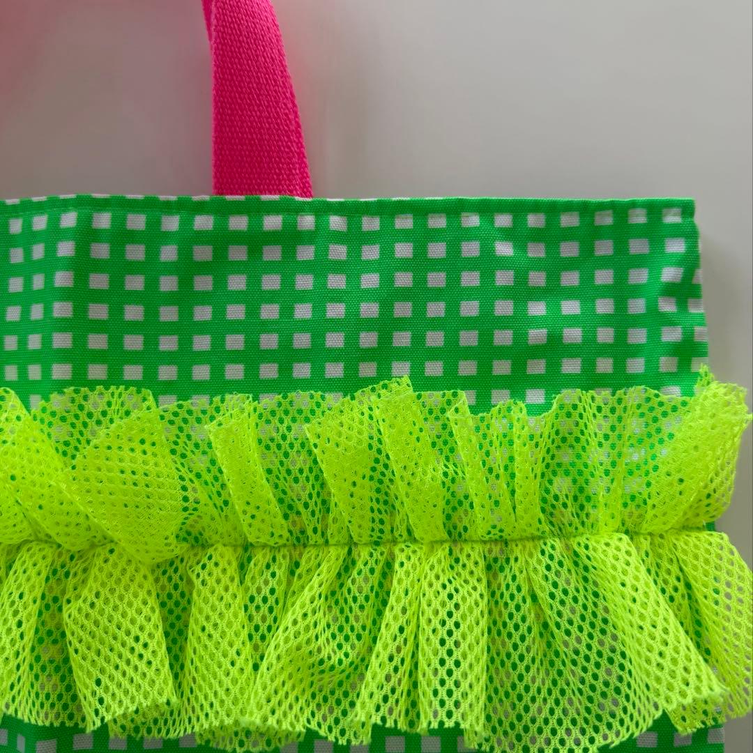 入園入学セット レッスンバッグ お着替え袋 上履き入れ フリル ネオン 女の子