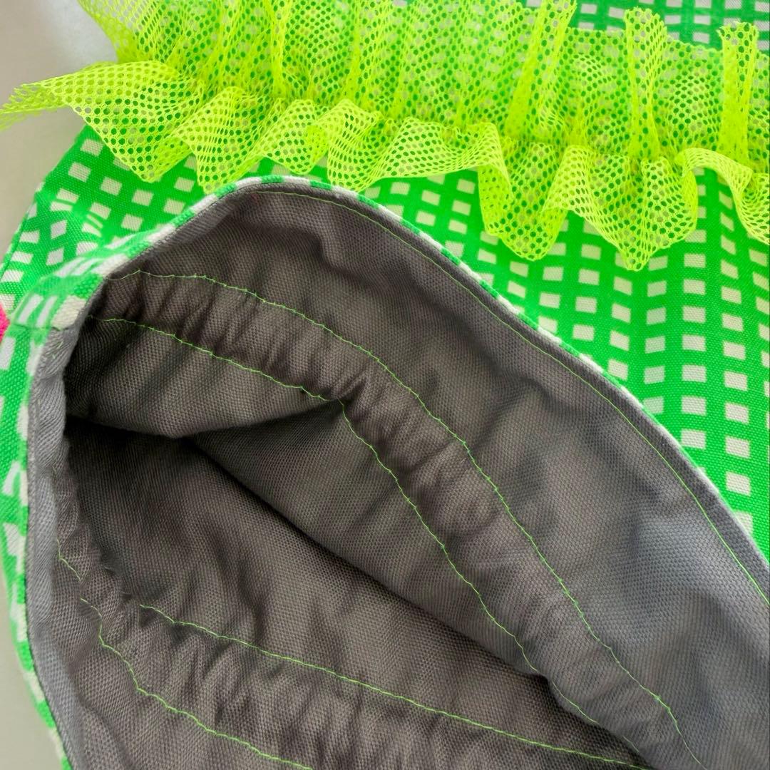 入園入学セット レッスンバッグ お着替え袋 上履き入れ フリル ネオン 女の子