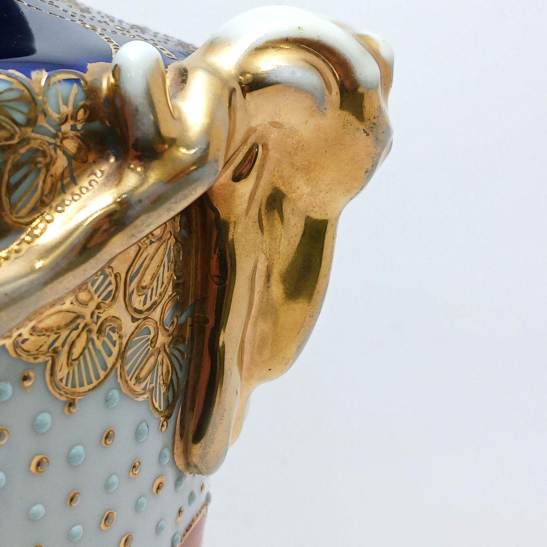 Y3036-3 オールドノリタケ マルキ印 風景文花瓶 輸出向け　L