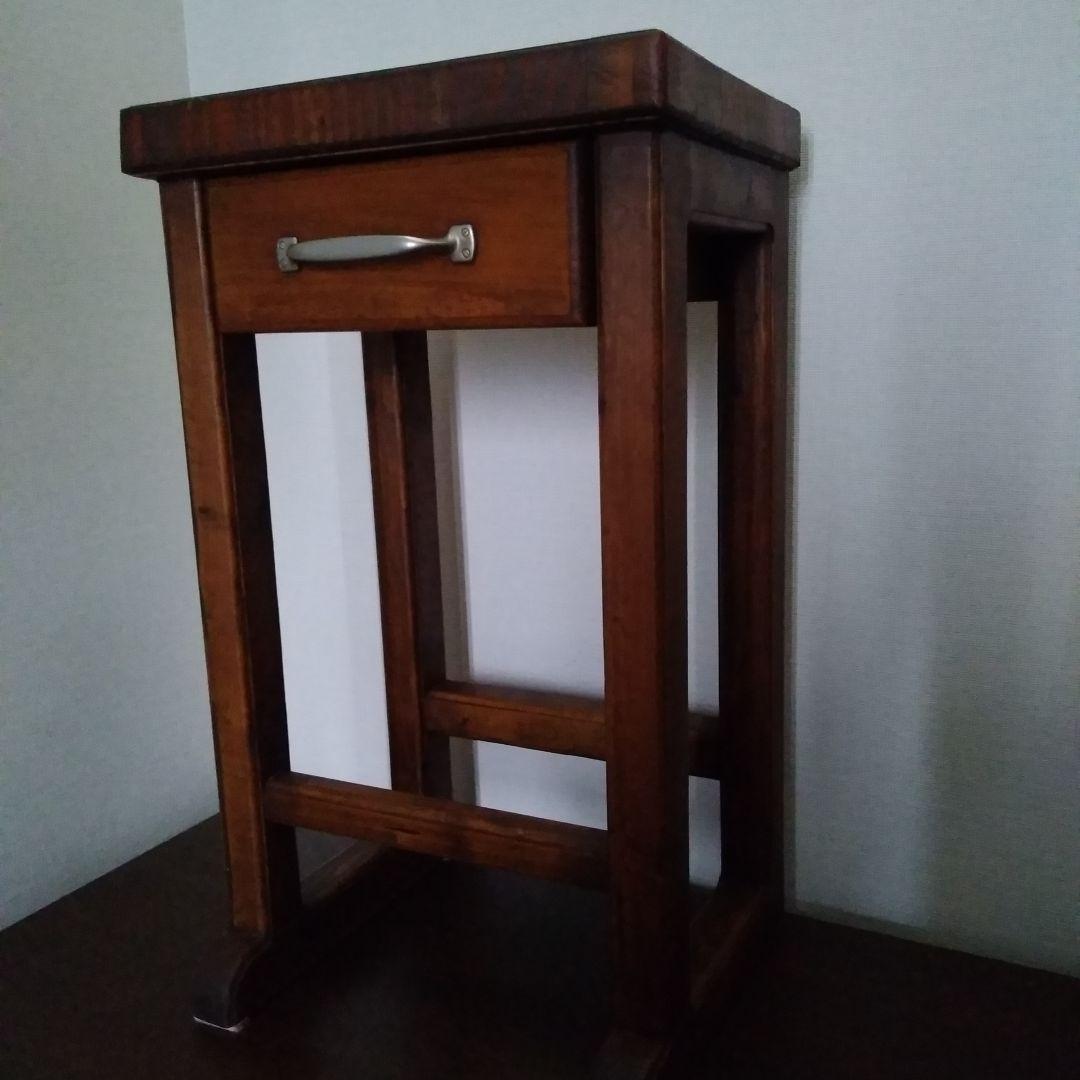 サイドテーブル寄木天板（ハンドメイド）