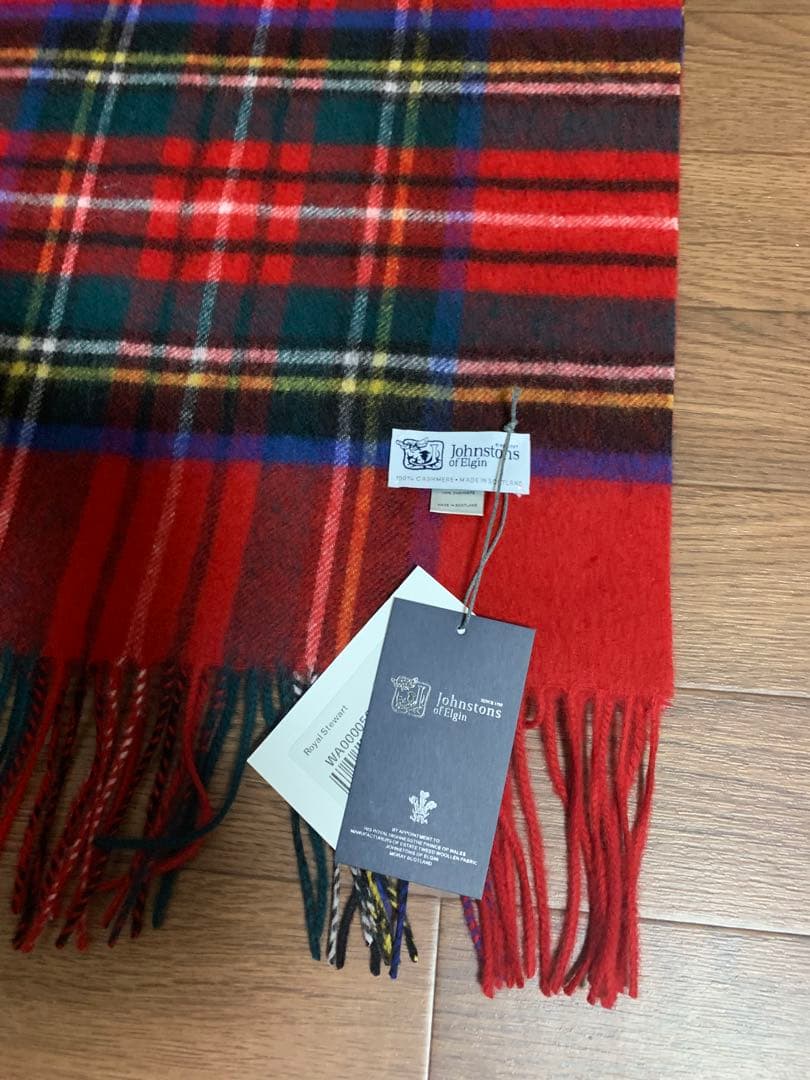 あ*ん様 中判ジョンストンズ カシミヤ 100%マフラー ロイヤルスチュワート未