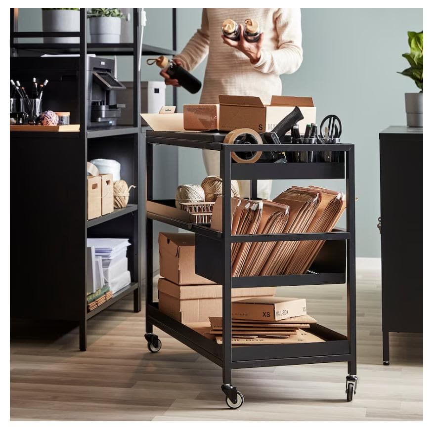 IKEA イケア TROTTEN トロッテン ワゴン チャコール 80x40