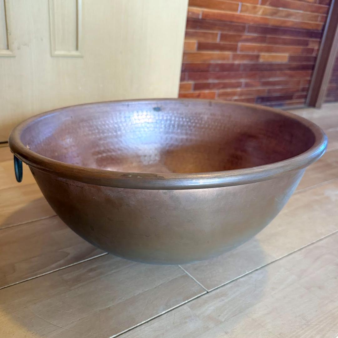 銅製 打ち出し加工ボウル 38cm フランス製 アンティーク