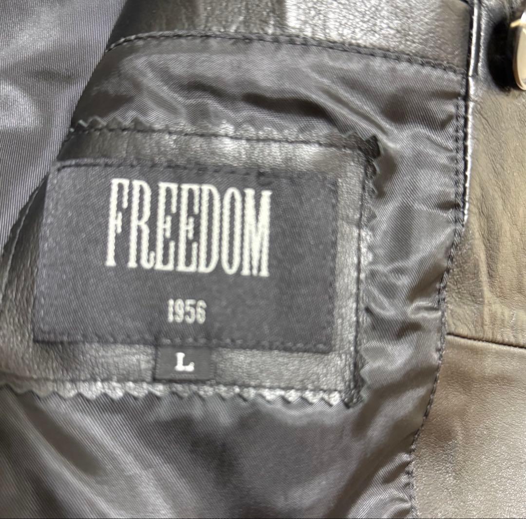 FREEDOM ラムレザー　トレンチコート　Size L 羊革
