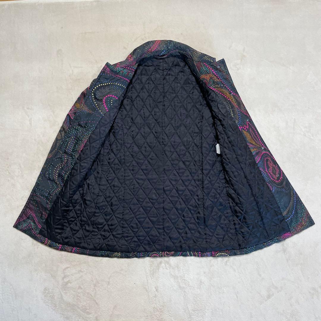 【美品】レオナール ✨中綿ロングコート 高級シルク素材 ペイズリー　総柄　M