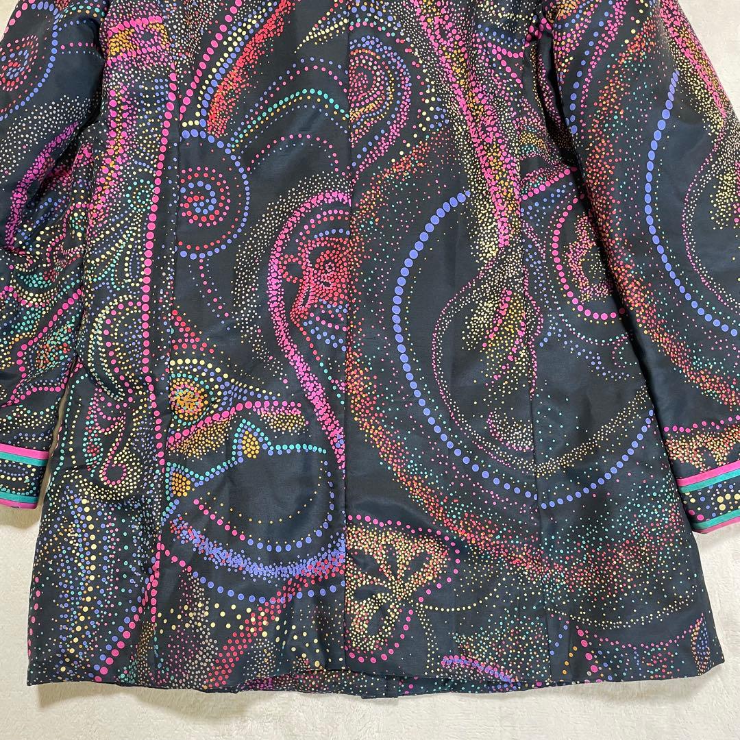 【美品】レオナール ✨中綿ロングコート 高級シルク素材 ペイズリー　総柄　M