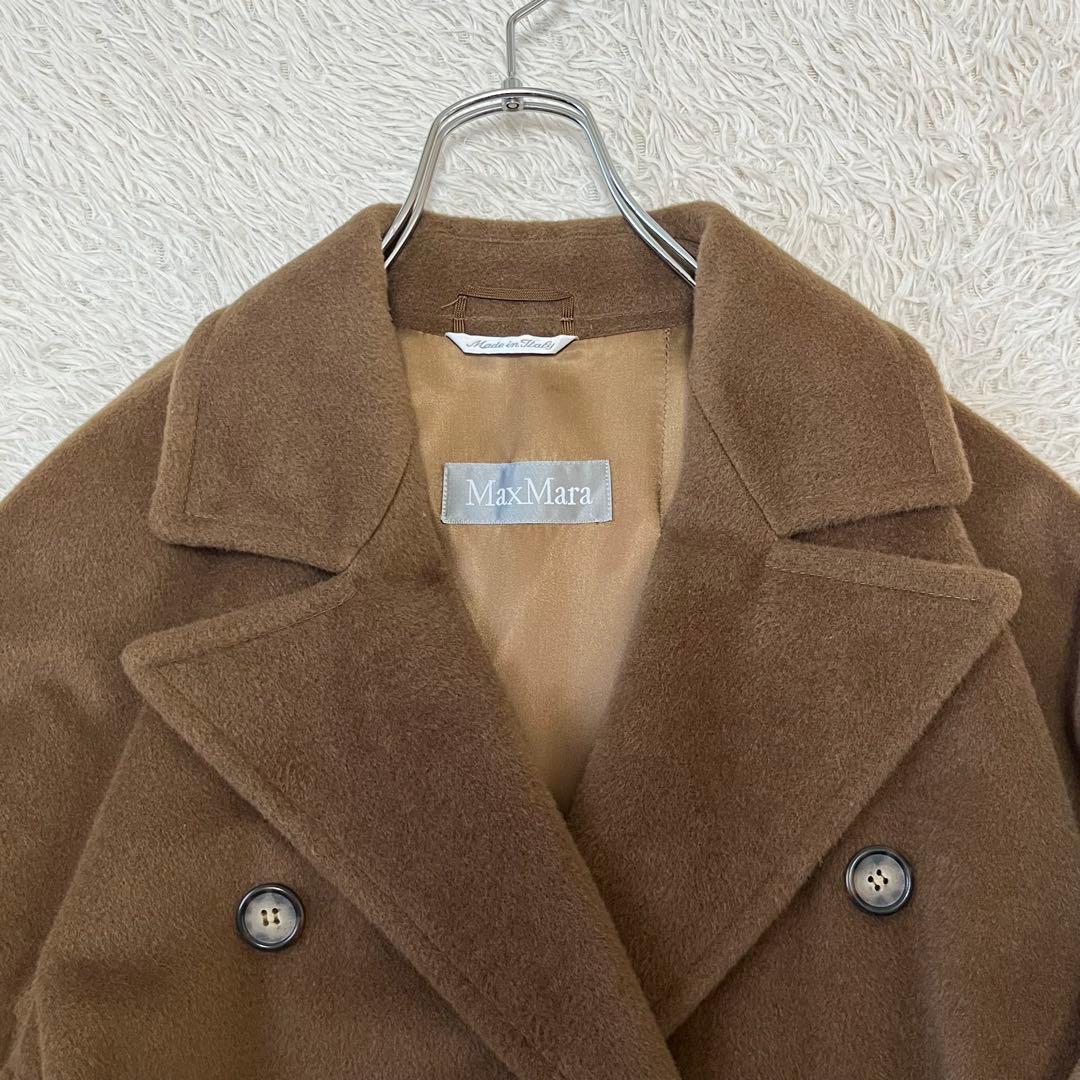 【最高級】マックスマーラ ベルテッドコート ベルト 女優襟 銀タグ キャメル42