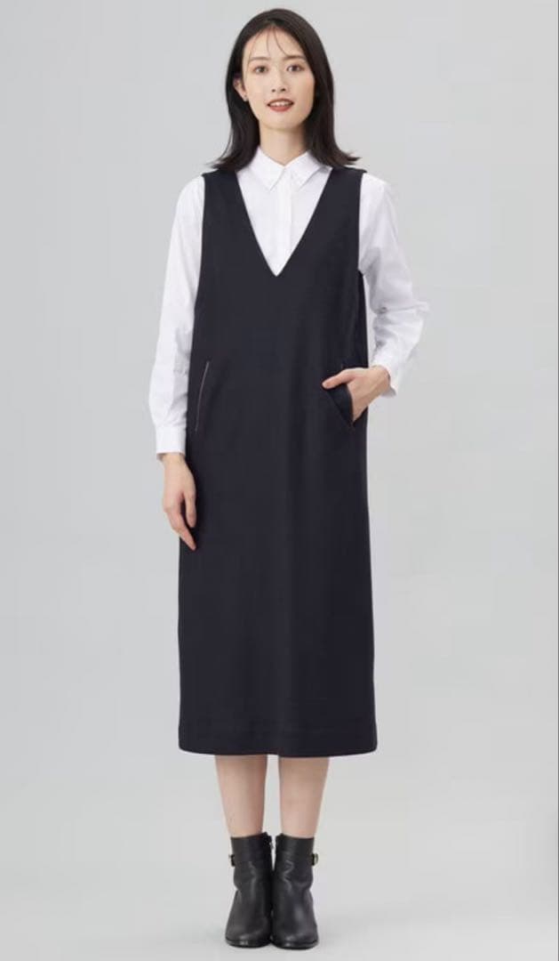 J.PRESS ジェイプレス【洗える】ウールスムースジャンパースカート 9号