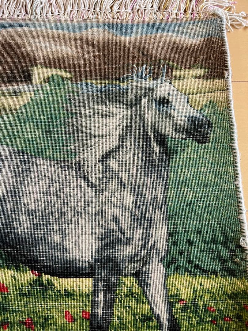 ペルシャ絨毯　馬柄　50x45