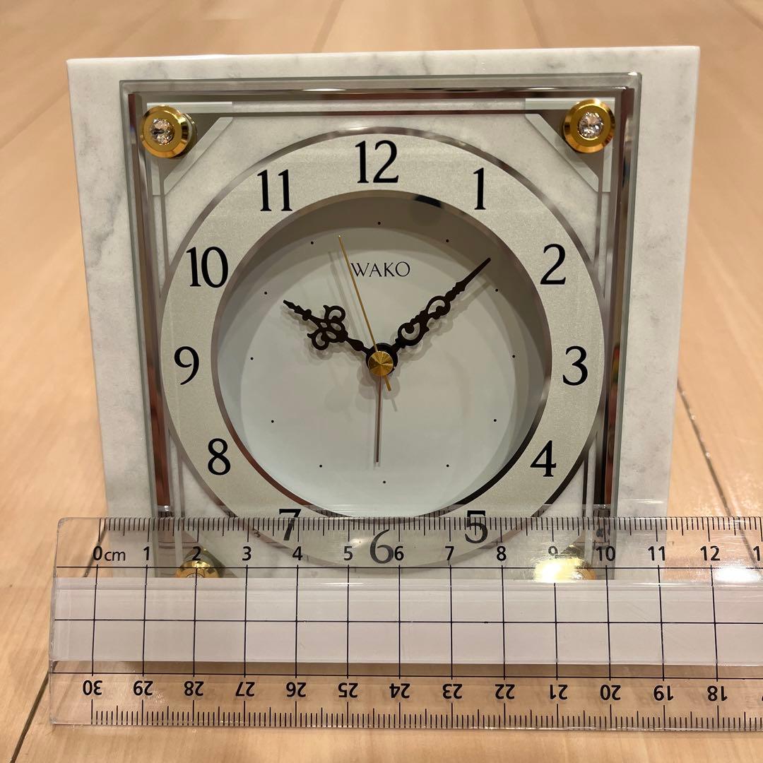 WAKO 置時計 マーブル調 約11cm
