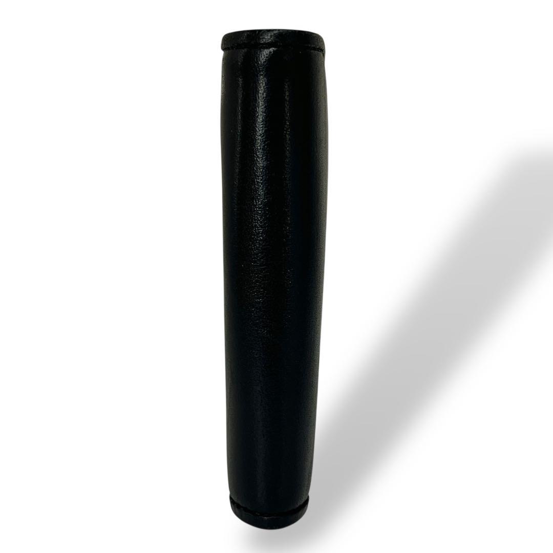 ポーター　プリュム　二つ折り財布　ロゴプレート　コンパクトウォレット　レザー　黒