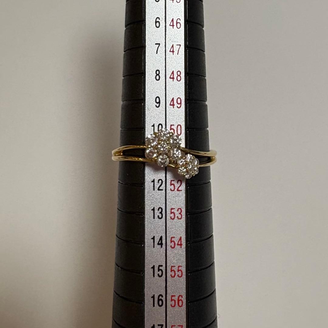 K18　ダイヤモンド　指輪　リング　お花