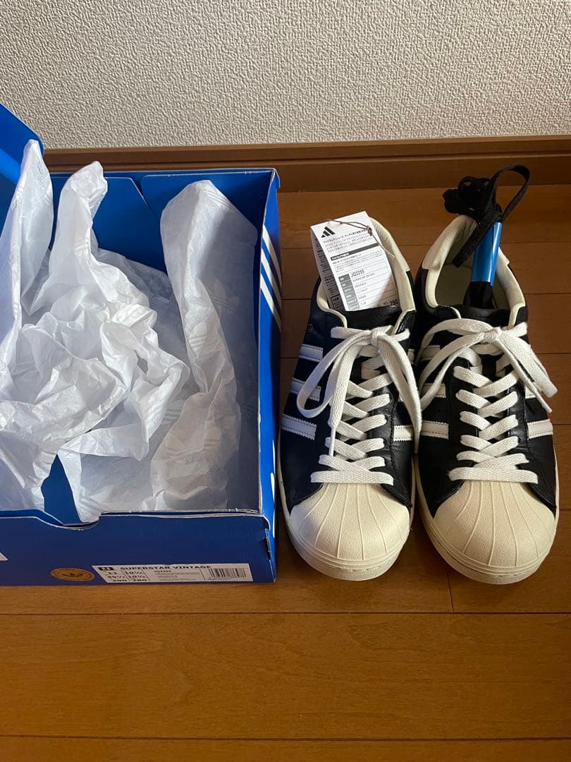 スーパースター vintage スニーカー adidas ブラックレザー 29