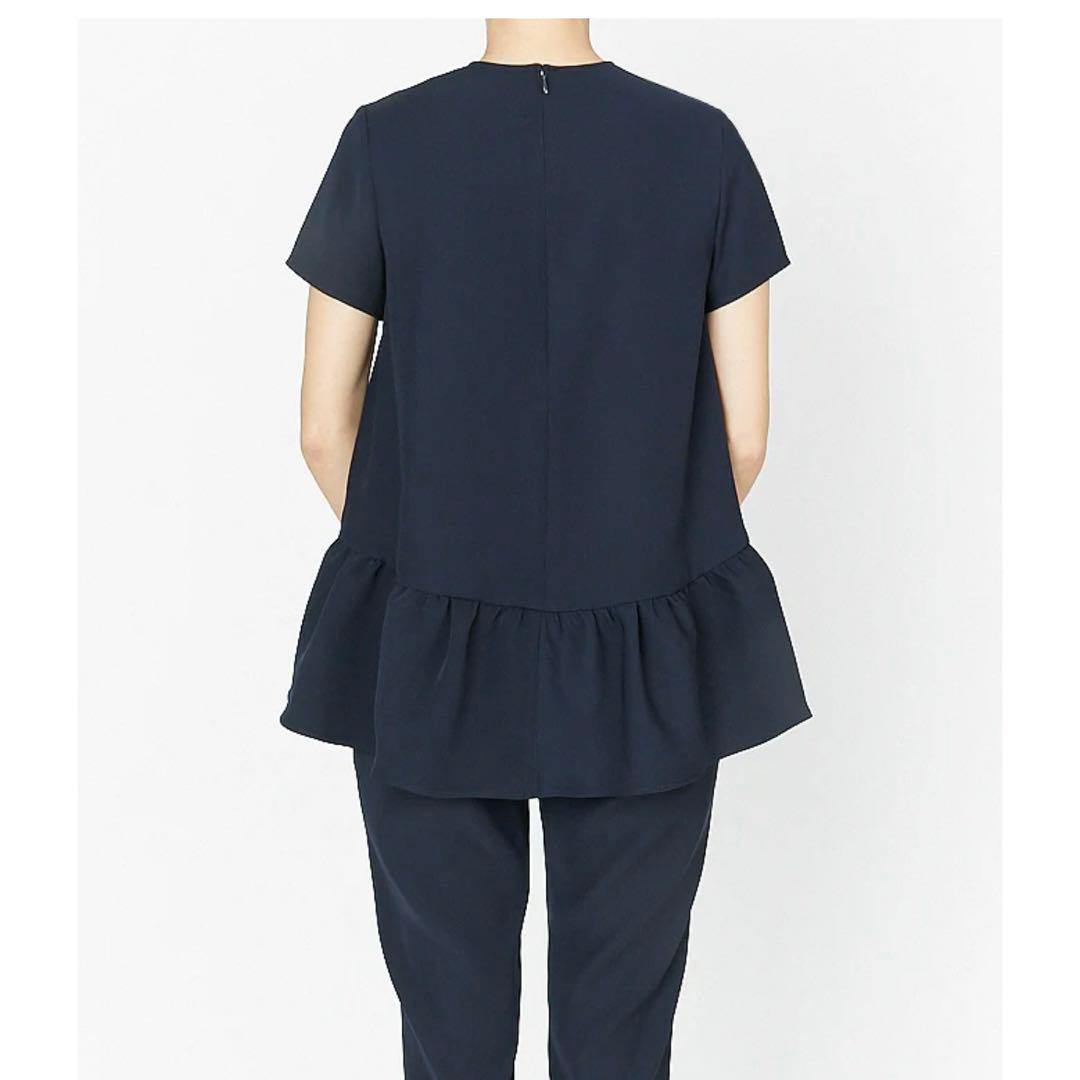 新品未使用　YOKO CHAN ハーフスリーブヘムギャザーブラウス　黒36