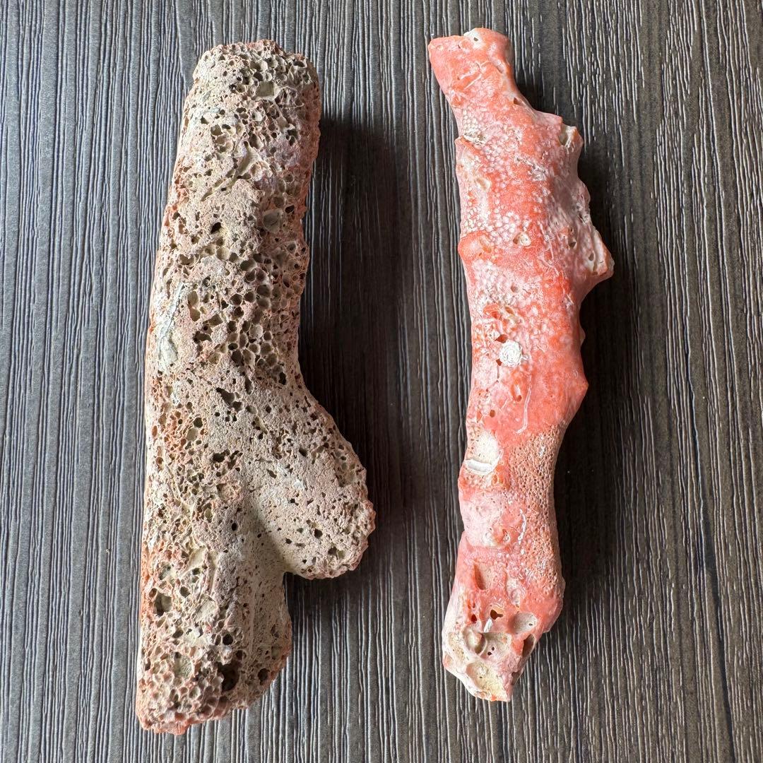 珊瑚　原木　桃色　コーラルピンク系　総量235.5g