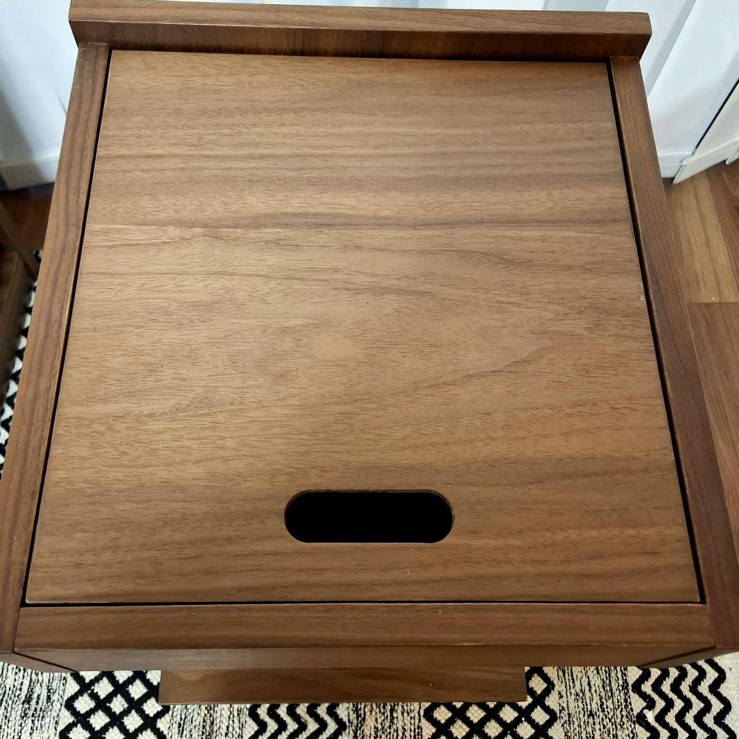大塚家具☆サイド ナイトテーブル 収納☆隠れキャスター&コンセント オーク 2台