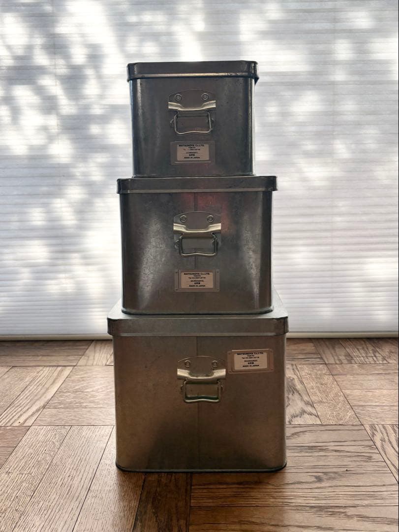 MATSUNOUYA トタン米びつ3個セット