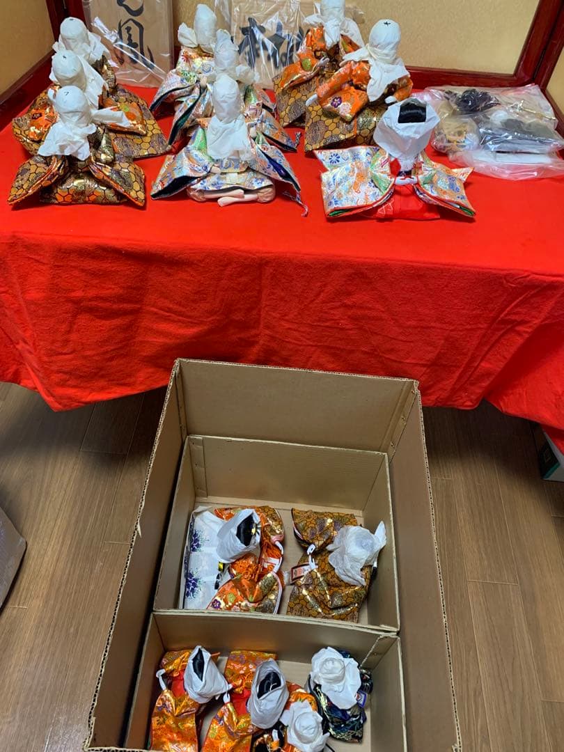 【希少品】本練頭　雛人形　15体　未使用保管品　説明書　小道具　雛飾り　手彫り