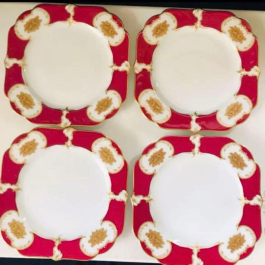 大倉陶園　クィーンローズ　マロン　４枚セット