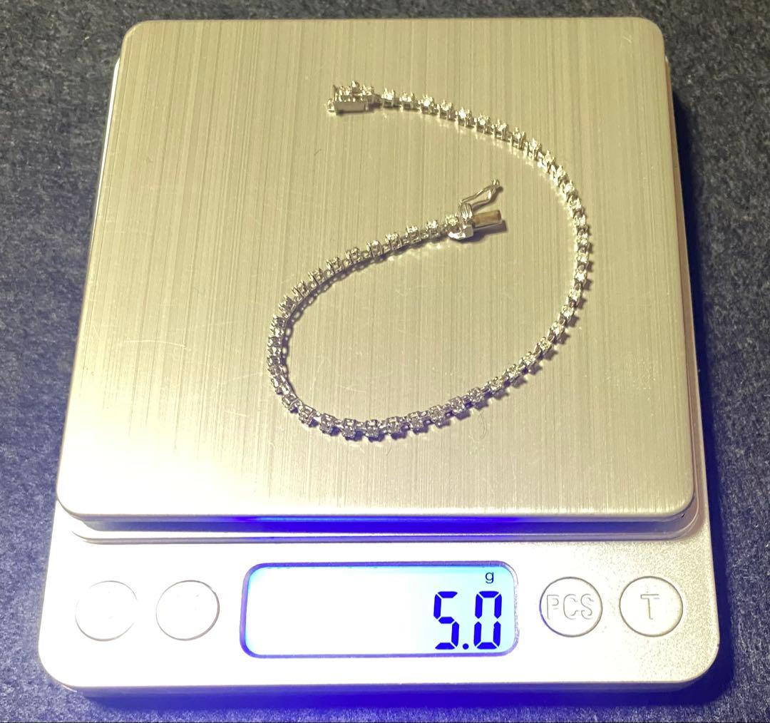 K18WG ダイヤモンド テニスブレスレット 1.00ct 金 ゴールド