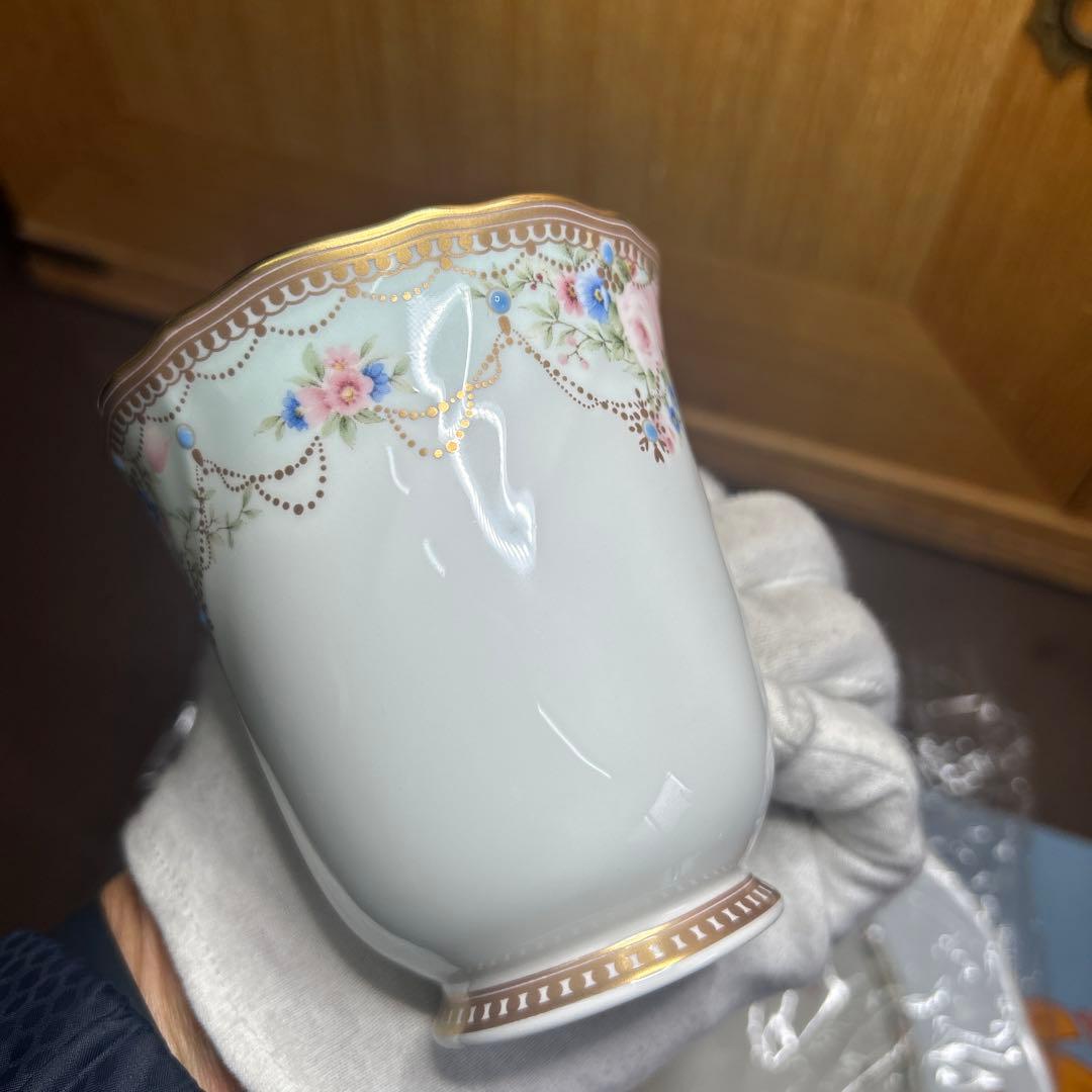 ノリタケ　アフロディーテマグ、花更紗ディーププレート、カトラリーセット　美品