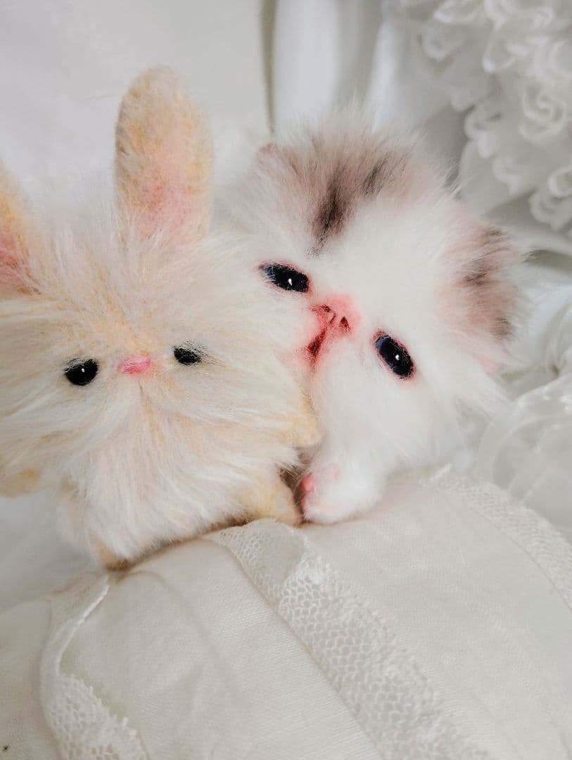 hana様御予約❤生後10日♡子猫ちゃんとうさちゃんのぬいぐるみ♡おむつ♡