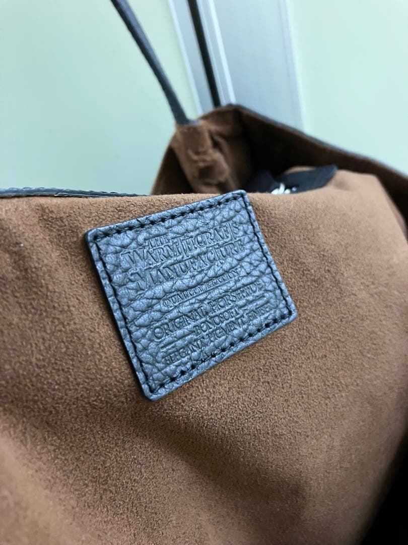 【THE WARMTHCRAFTS】BLACK シボ革 tote-BAG