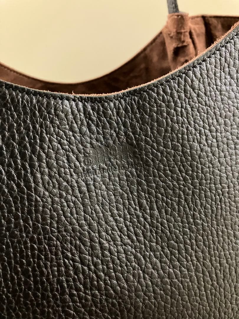 【THE WARMTHCRAFTS】BLACK シボ革 tote-BAG