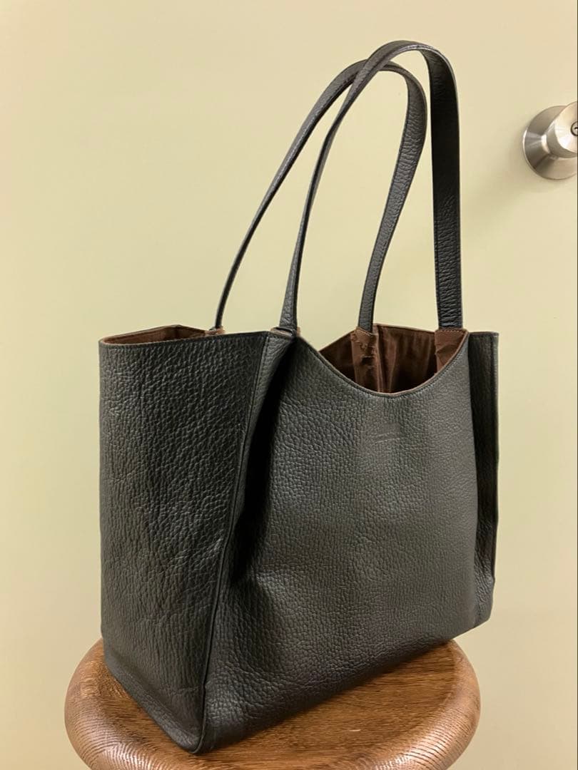【THE WARMTHCRAFTS】BLACK シボ革 tote-BAG