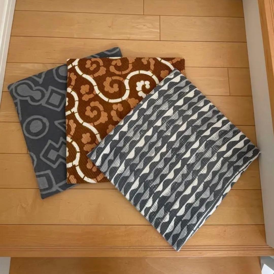 山内染色工房 型染め 椅子敷き 3枚セット 山内武志 チェアパッド 藍染 民藝