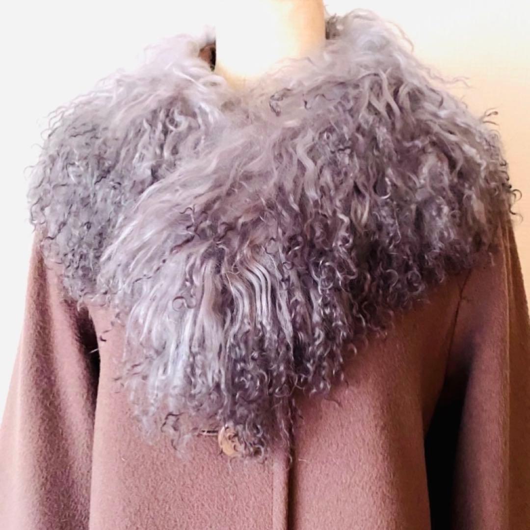 極美品✨◆PIERRE BALMAIN◆30万 チベットラムファーウールコート