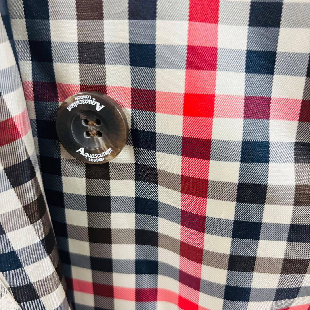 ★新品未使用★タグ付きAquascutum チェック柄トレンチレインコートM〜L