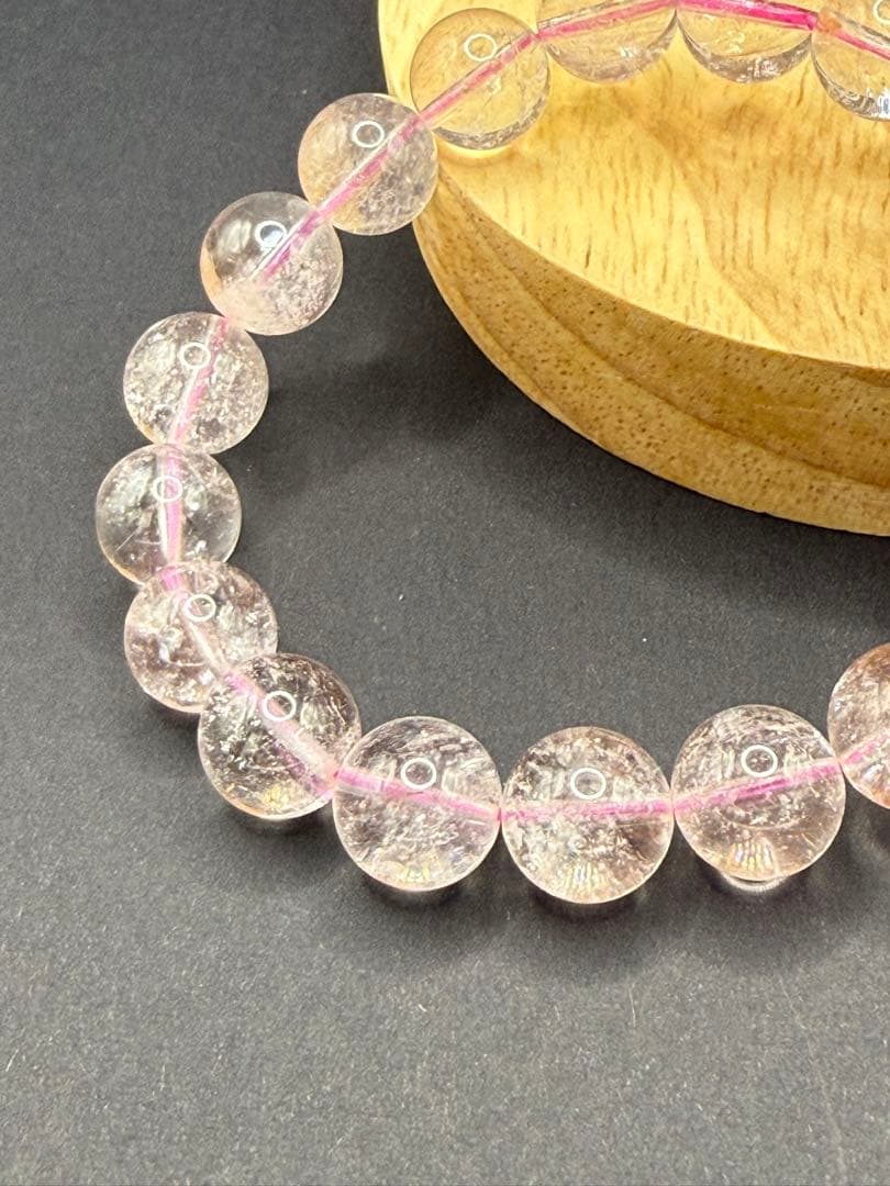 天然石 ピンクサゲニティッククォーツ ブレスレット （内周・16cm）③