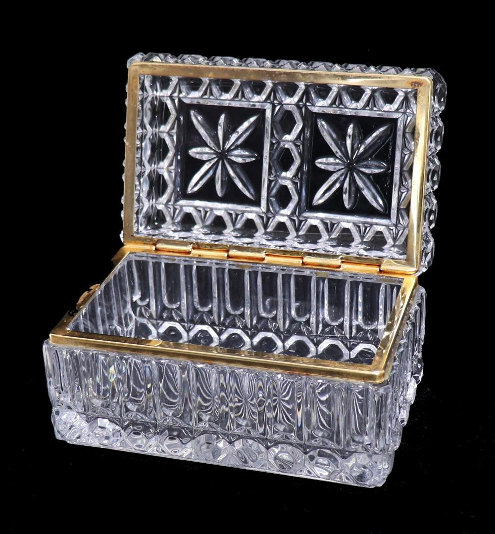 オールド・バカラ 特大サイズ 2.5kg19cm 切子宝石箱 ジュエリーボックス