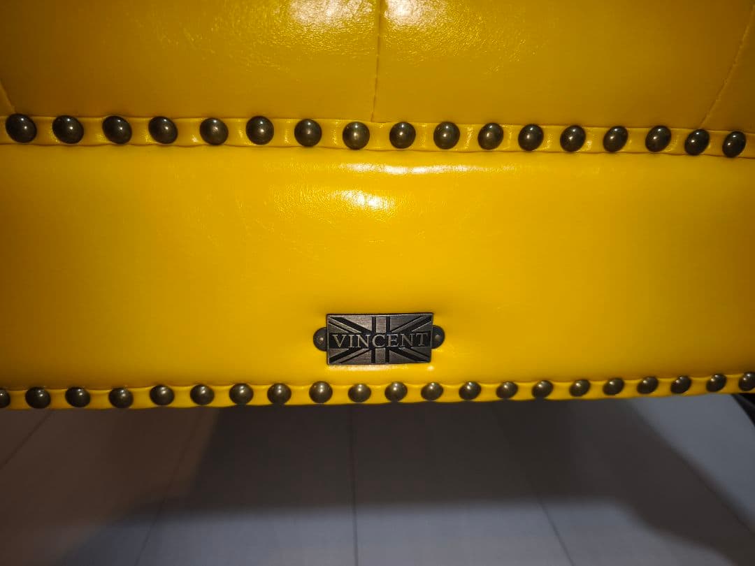 オットマン スツール アンティーク マスタード色