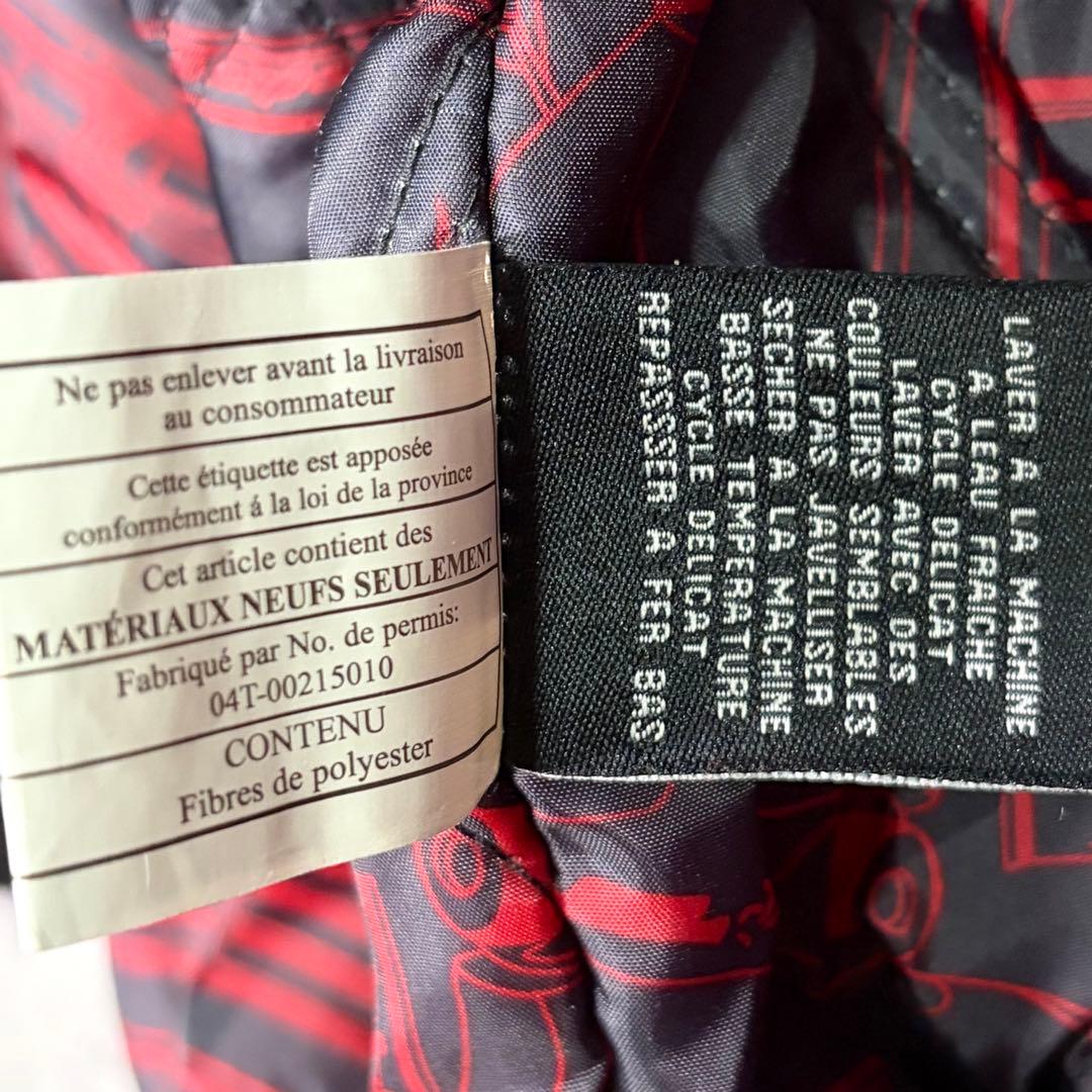 極美品 snap on ワークジャケット 刺繍ロゴ 中綿キルティング 黒 赤