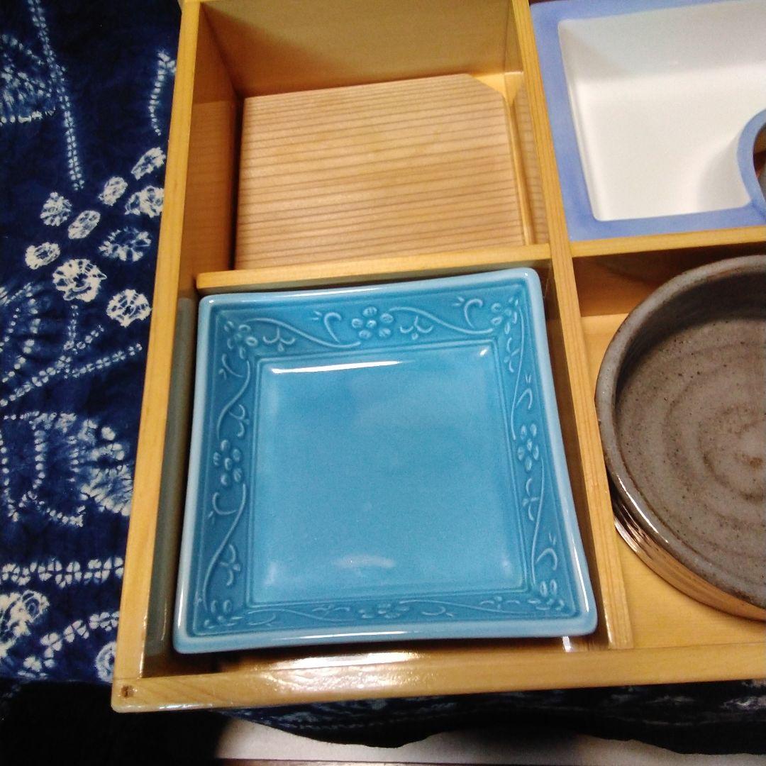 ともこ　松花堂弁当　ヒノキ木製セット 皿4点付き　5客
