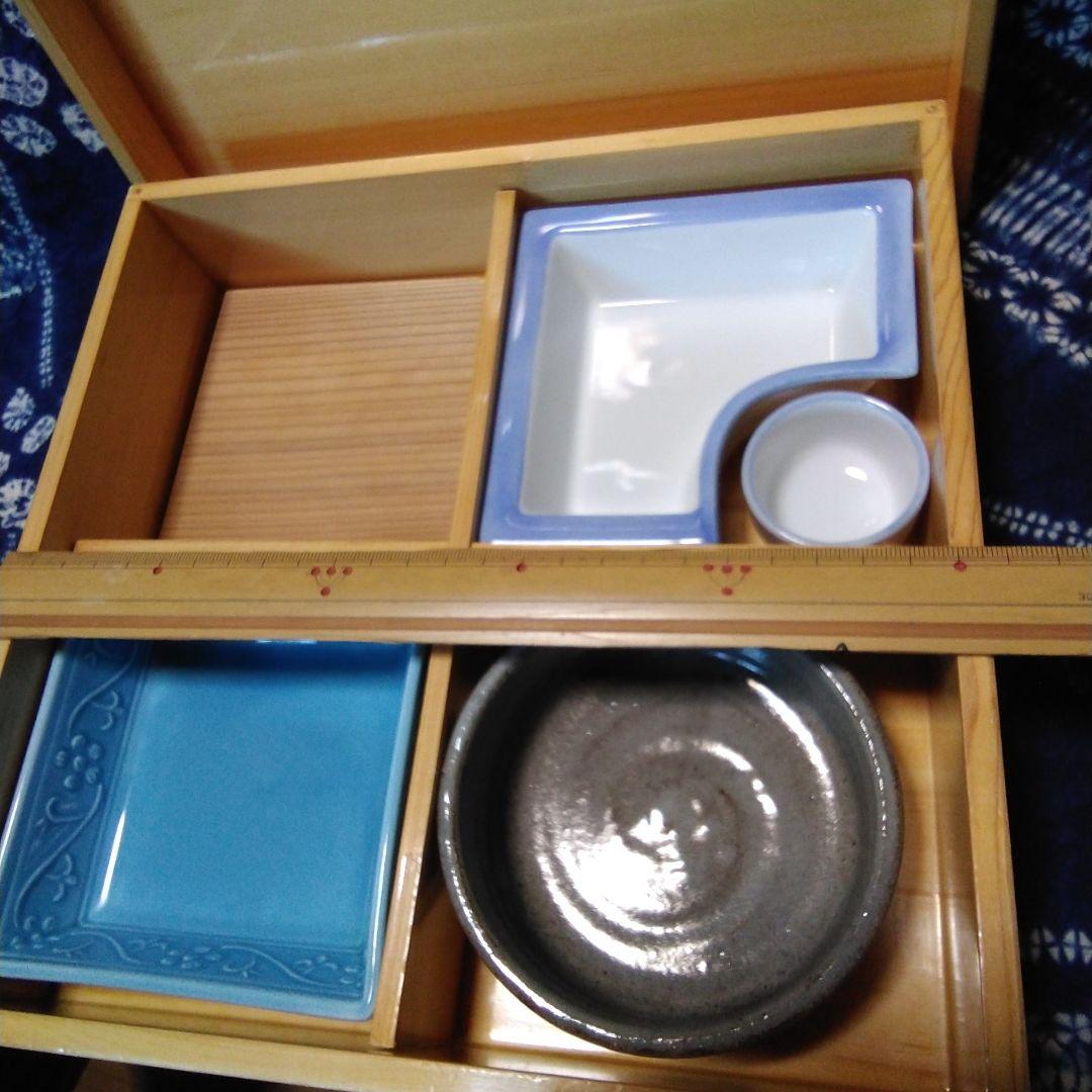 ともこ　松花堂弁当　ヒノキ木製セット 皿4点付き　5客