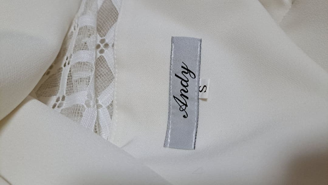 美品★Andy★切り替えレースドレス 白 S