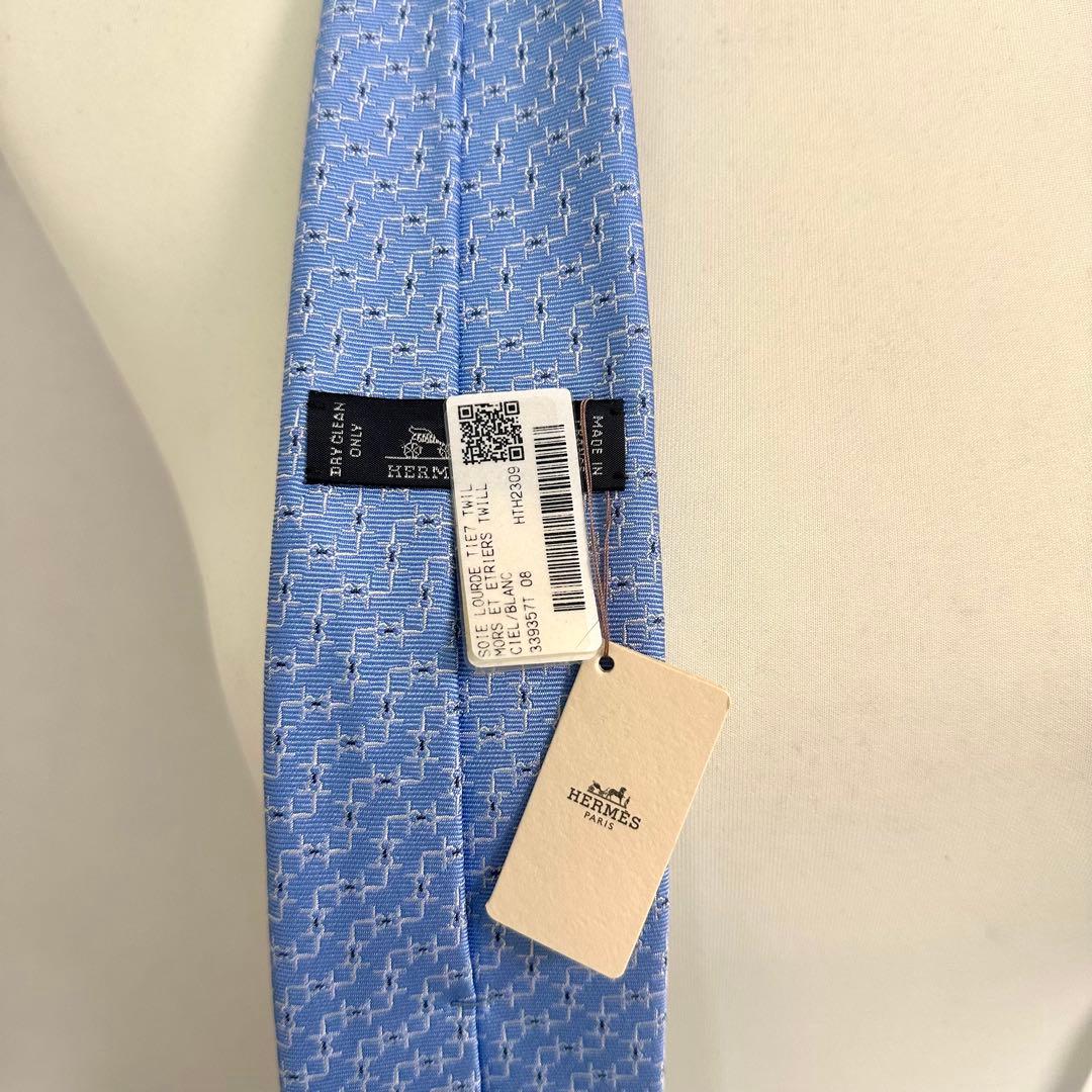 HERMES エルメス　ネクタイ　ブルー