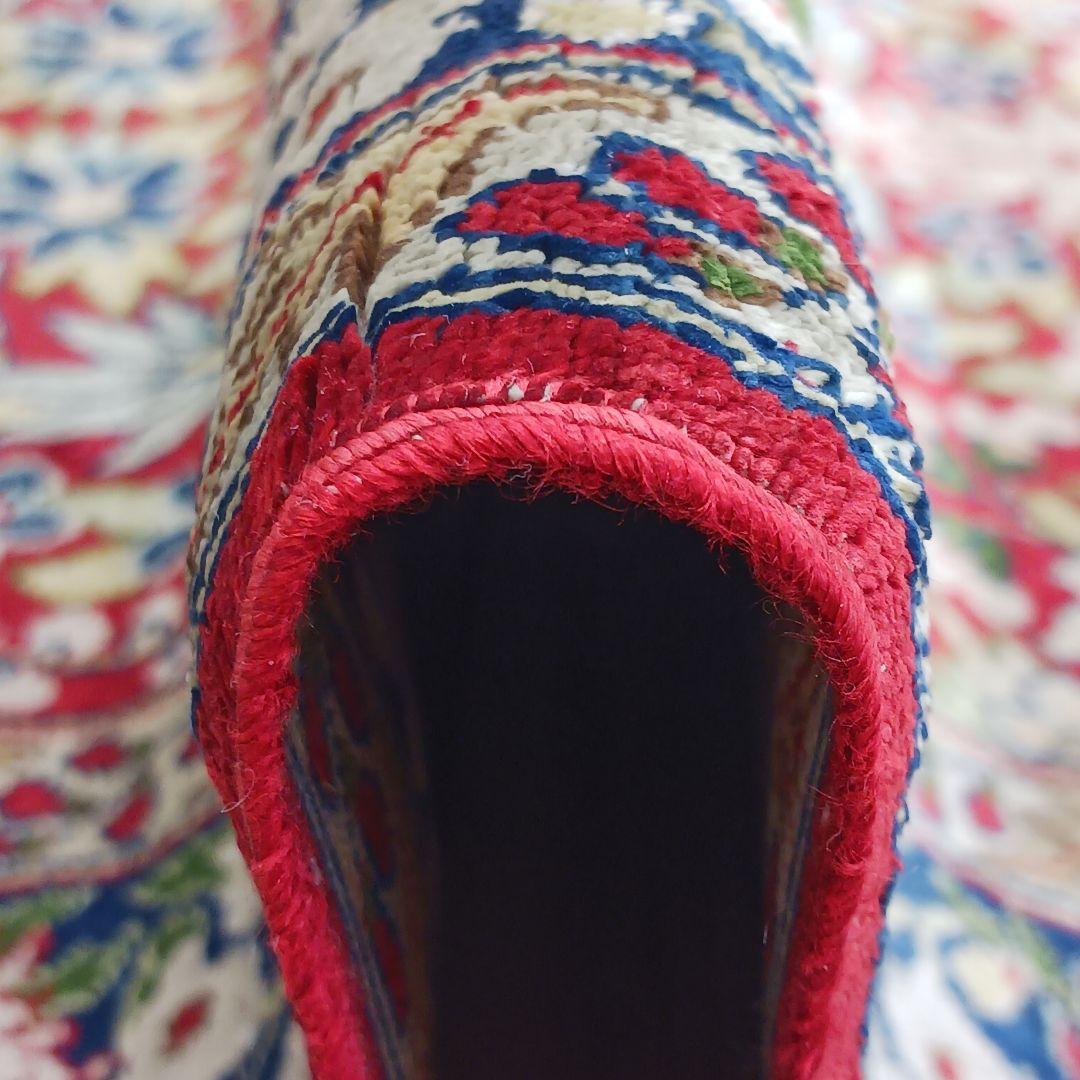 Y3347 中国シルク絨毯 シルク100% 手織り240段 85×68㎝