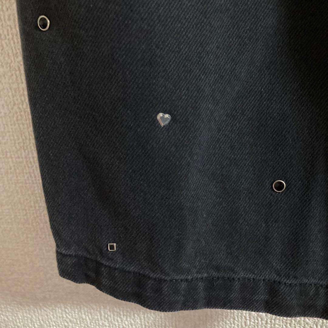 リリーブラウン　ハートビジュー　ワイドデニム　ブラック　0