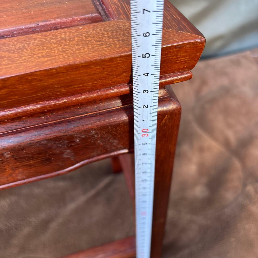 サイドテーブル3点セット　花台　花梨　螺鈿細工？