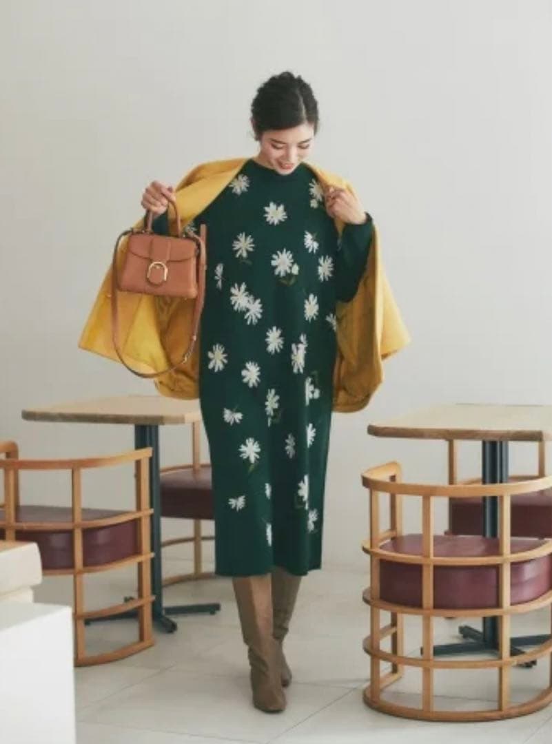 【ミミ】seventen デイジージャガードニットワンピース