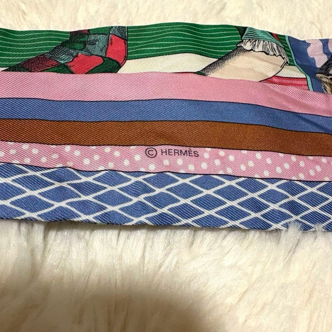 HERMES エルメス ツイリー グランテアトルヌーヴォー　スカーフ ピンク